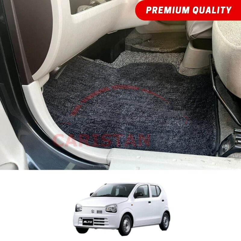 Suzuki Alto Premium Carpet Floor Mats Black Grey 2017-26 Suzuki Alto Premium Carpet Floor Mats Black Grey 2017-26