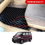 Suzuki APV Flat Style 7D Floor Mats Black With Beige Stitch