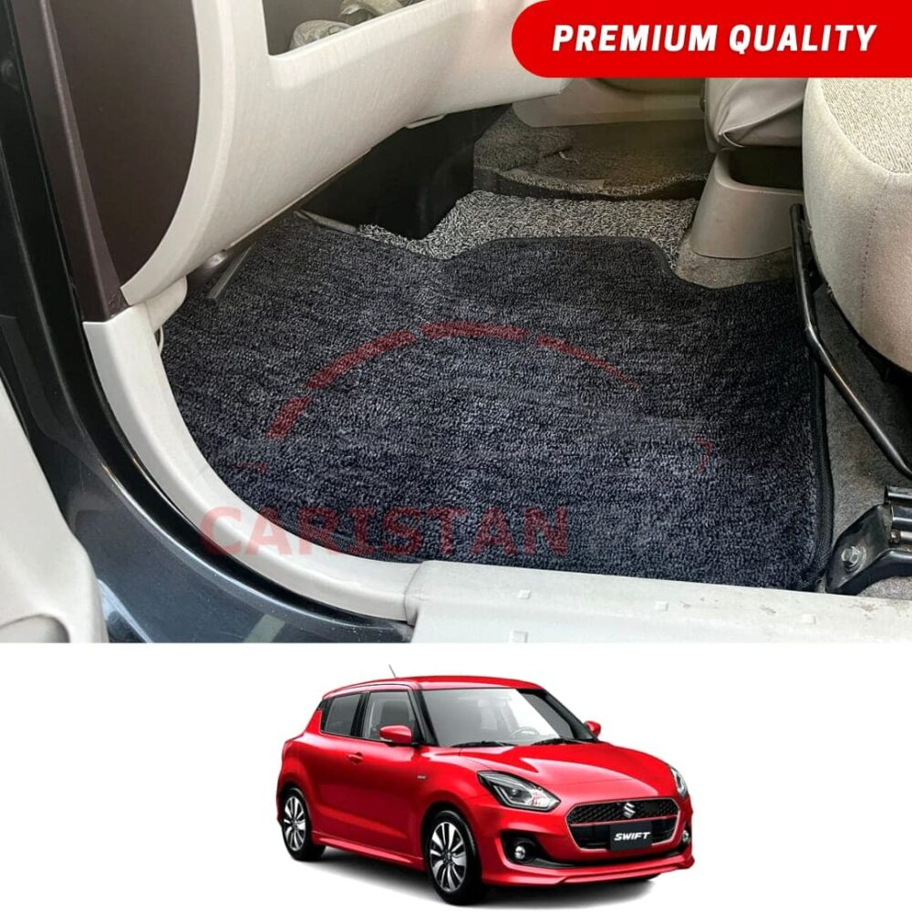 Suzuki Swift Premium Carpet Floor Mats Black Grey 2022 Model & Onwards