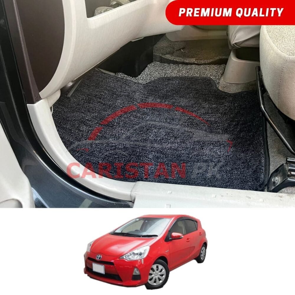 Toyota Aqua Premium Carpet Floor Mats Black Grey 2011-16 Toyota Aqua Premium Carpet Floor Mats Black Grey 2011-16
