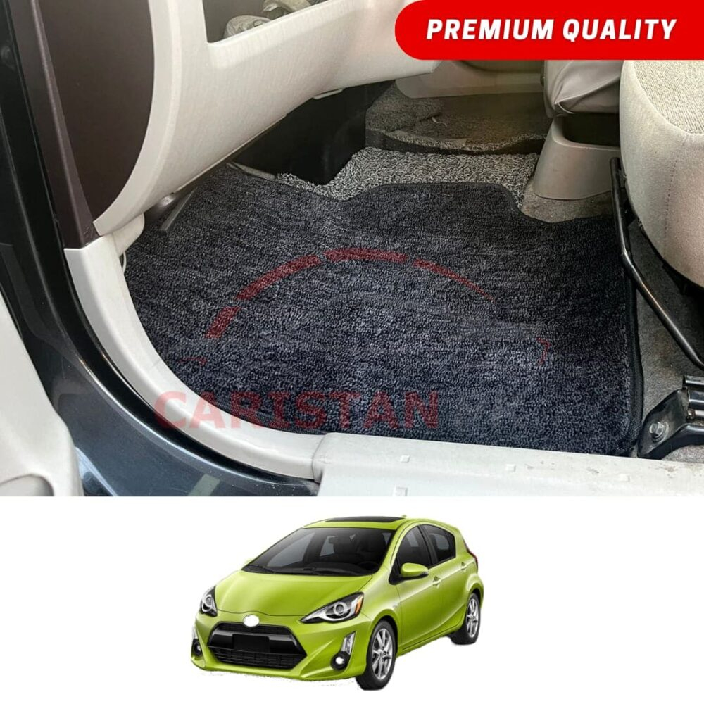 Toyota Aqua Premium Carpet Floor Mats Black Grey 2017-22