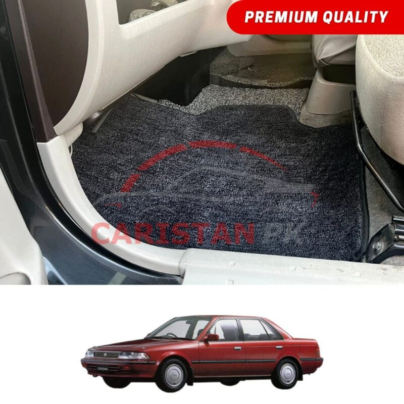 Toyota Corolla Premium Carpet Floor Mats Black Grey 1987-90 Toyota Corolla Premium Carpet Floor Mats Black Grey 1987-90