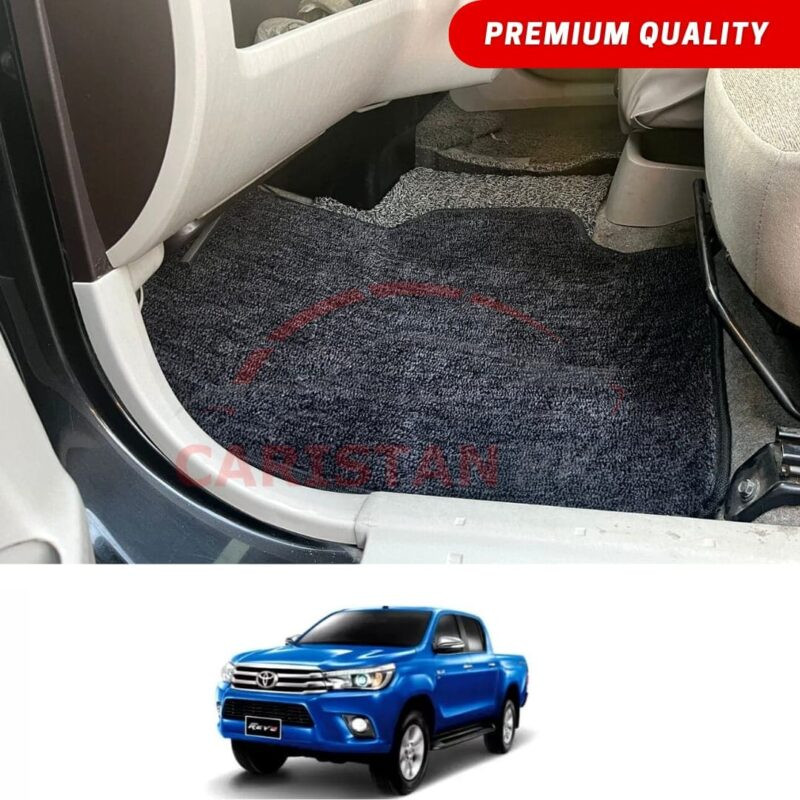 Toyota Hilux Revo Premium Carpet Floor Mats Black Grey Toyota Hilux Revo Premium Carpet Floor Mats Black Grey