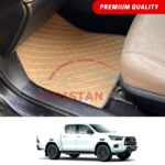 Toyota Hilux Revo Rocco Flat Style 7D Floor Mats Beige Stitch