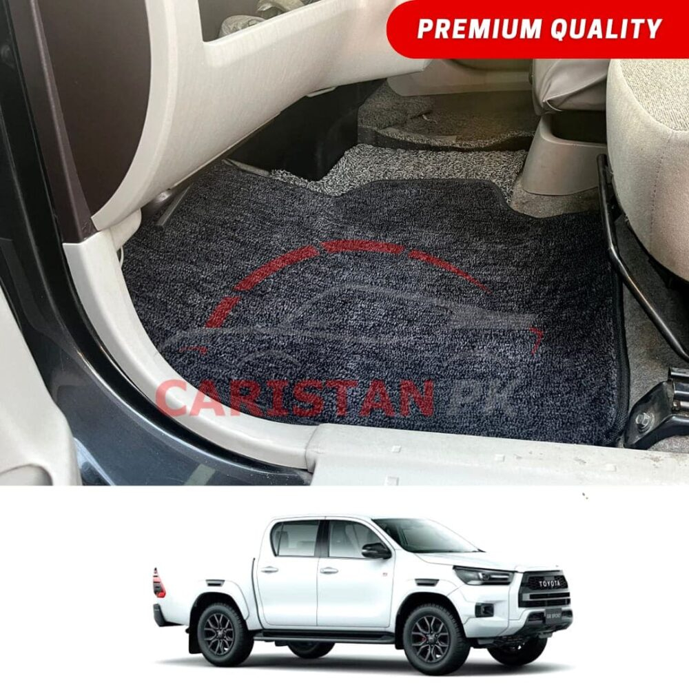 Toyota Hilux Revo Rocco Premium Carpet Floor Mats Black Grey