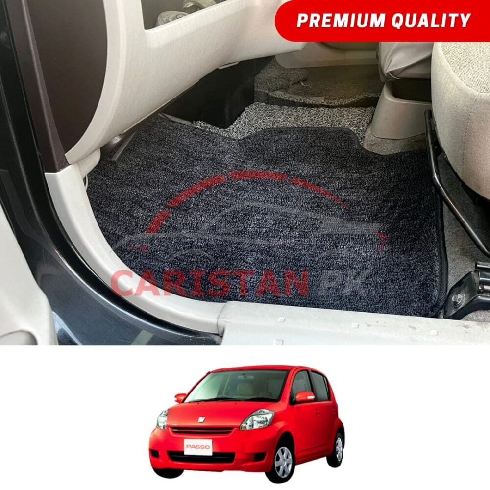 Toyota Passo Premium Carpet Floor Mats Black Grey 2003-09 Toyota Passo Premium Carpet Floor Mats Black Grey 2003-09