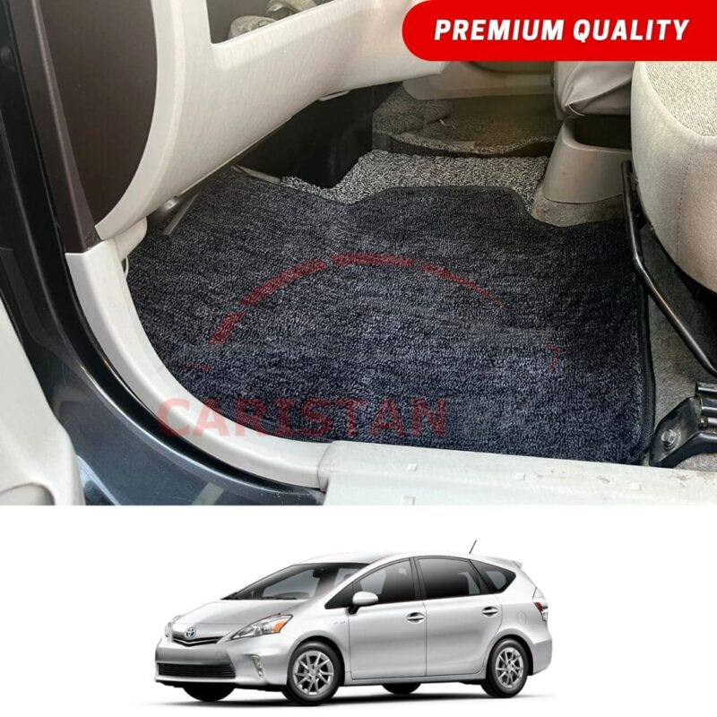 Toyota Prius Alpha Premium Carpet Floor Mats Black Grey 2009-14 Toyota Prius Alpha Premium Carpet Floor Mats Black Grey 2009-14