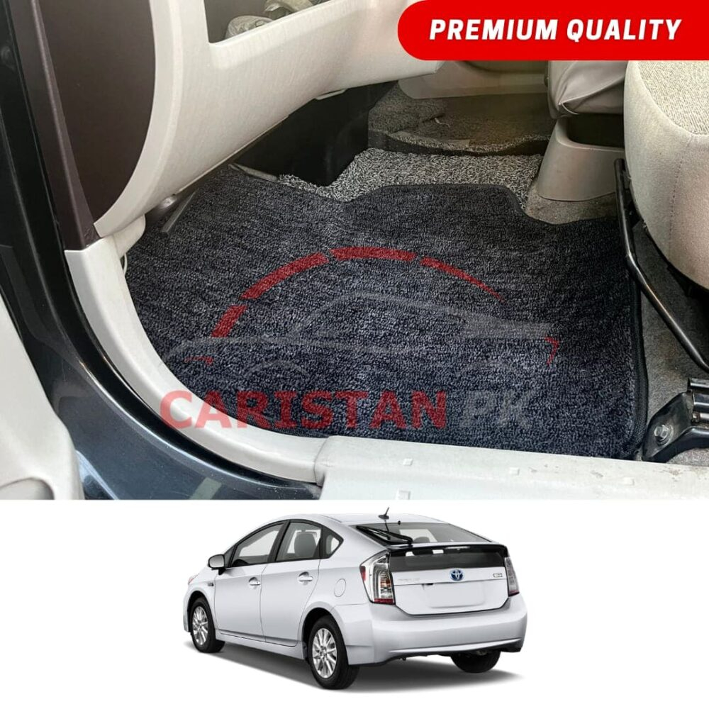 Toyota Prius Premium Carpet Floor Mats Black Grey 2010-17