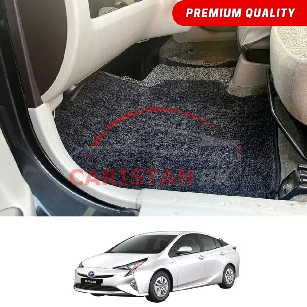 Toyota Prius Premium Carpet Floor Mats Black Grey 2018-21