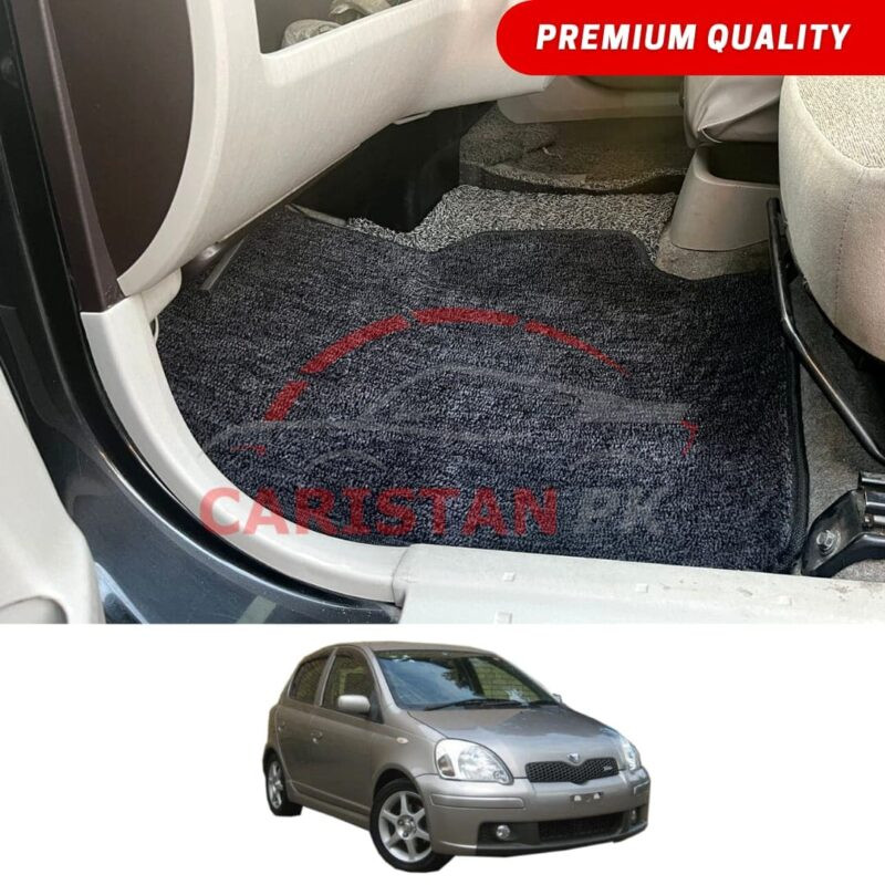 Toyota Vitz Premium Carpet Floor Mats Black Grey 2000-05 Toyota Vitz Premium Carpet Floor Mats Black Grey 2000-05