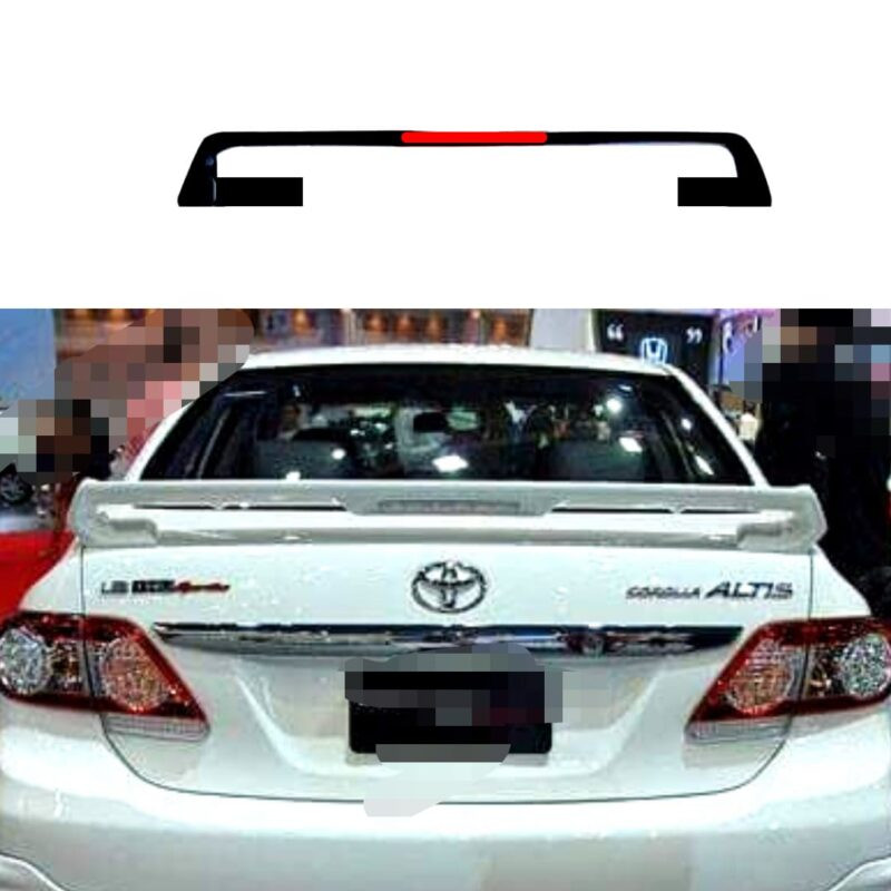 Unpainted Universal Sedan Trunk Spoiler U Shape With Brake Light Unpainted Universal Sedan Trunk Spoiler U Shape With Brake Light