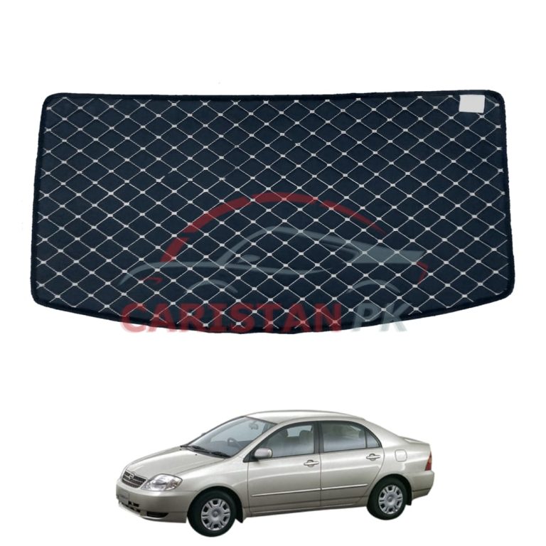 Toyota Corolla X 7D Trunk Protection Mat Black With Beige Stitch 2002-05 Model