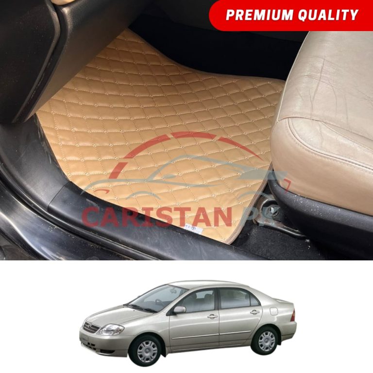 Toyota Corolla X Flat Style 7D Floor Mats Beige Stitch 2002-05