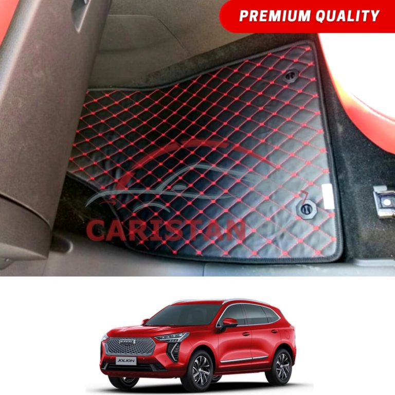 Haval Jolion Flat Style 7D Floor Mats Black With Red Stitch