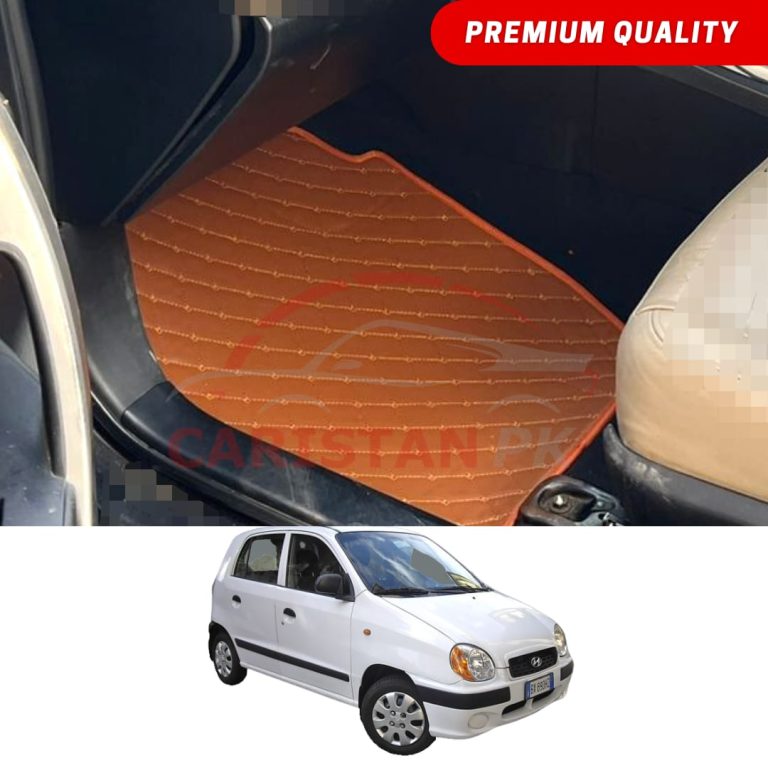 Hyundai Santro Flat Style 7D Floor Mats Royal Orange 2003-08