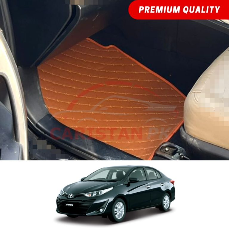 Toyota Yaris Flat Style 7D Floor Mats Royal Orange