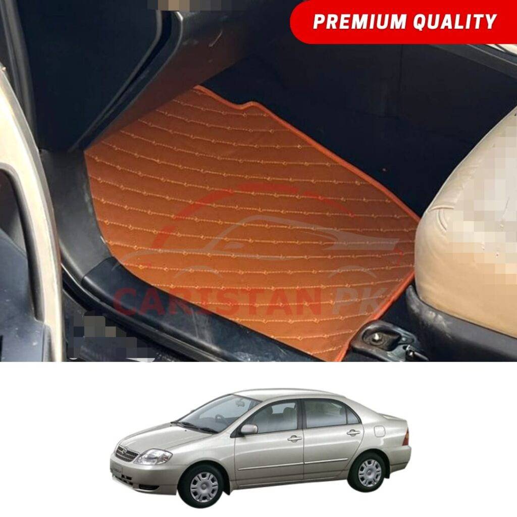 Toyota Corolla X Flat Style 7D Floor Mats Royal Orange 2002-05 Toyota Corolla X Flat Style 7D Floor Mats Royal Orange 2002-05