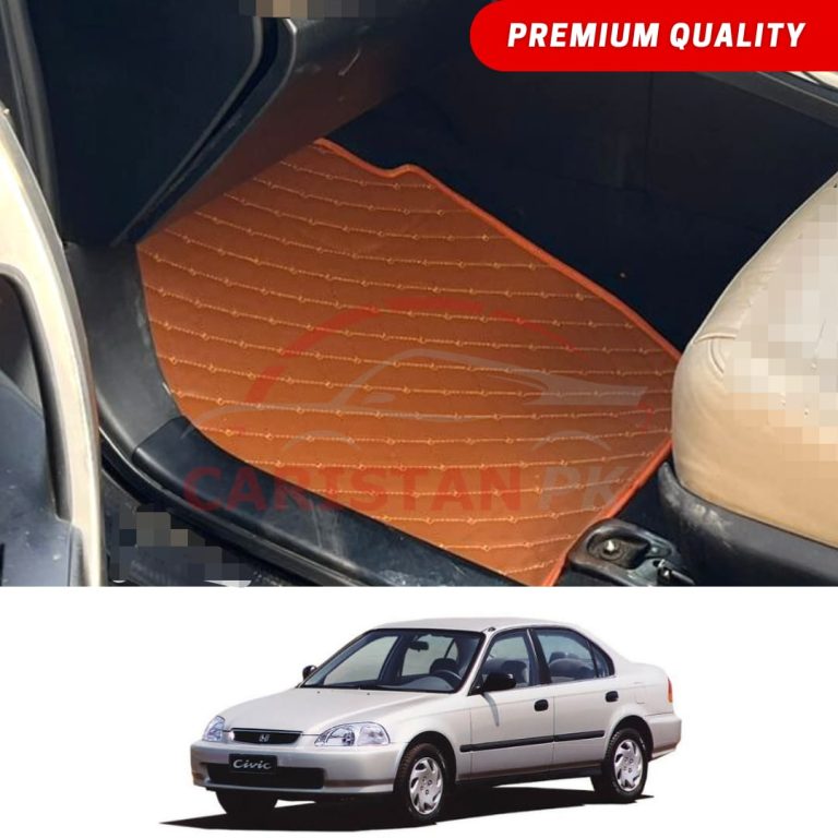 Honda Civic Flat Style 7D Floor Mats Royal Orange 1999-2000