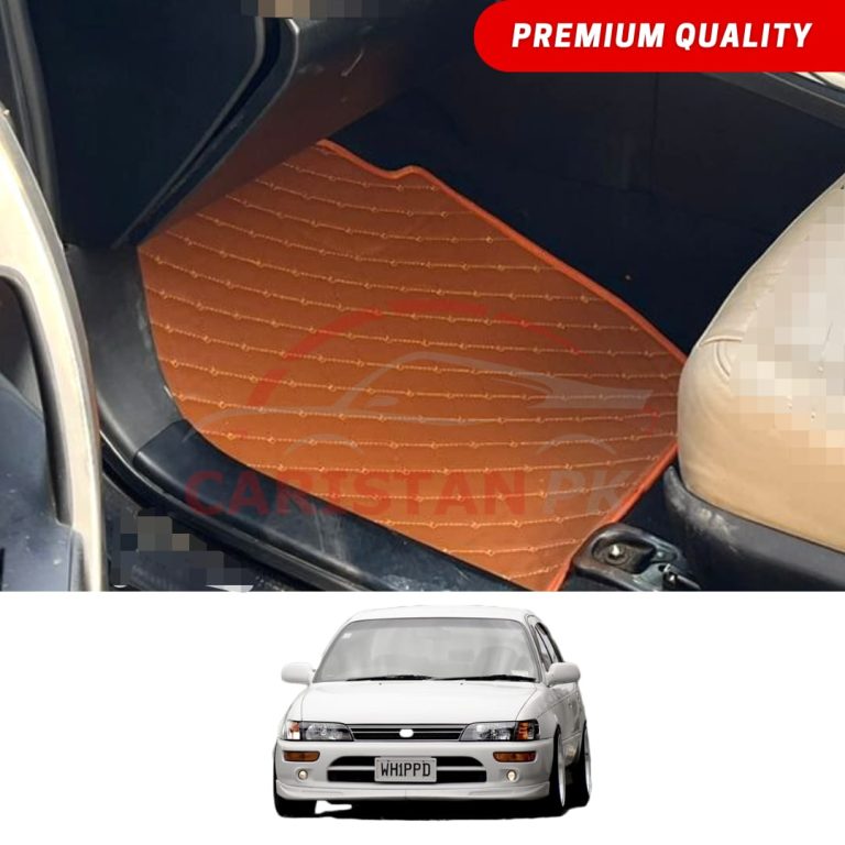 Toyota Corolla Indus Flat Style 7D Floor Mats Royal Orange