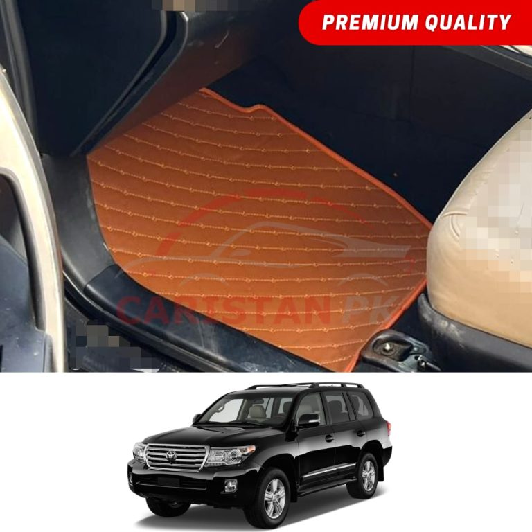 Toyota Land Cruiser Flat Style 7D Floor Mats Royal Orange 2009-15