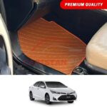 Toyota Corolla Flat Style 7D Floor Mats Royal Orange 2017-24