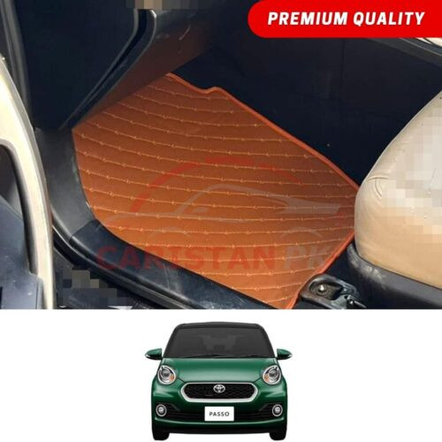 Toyota Passo Flat Style 7D Floor Mats Royal Orange 2017-23