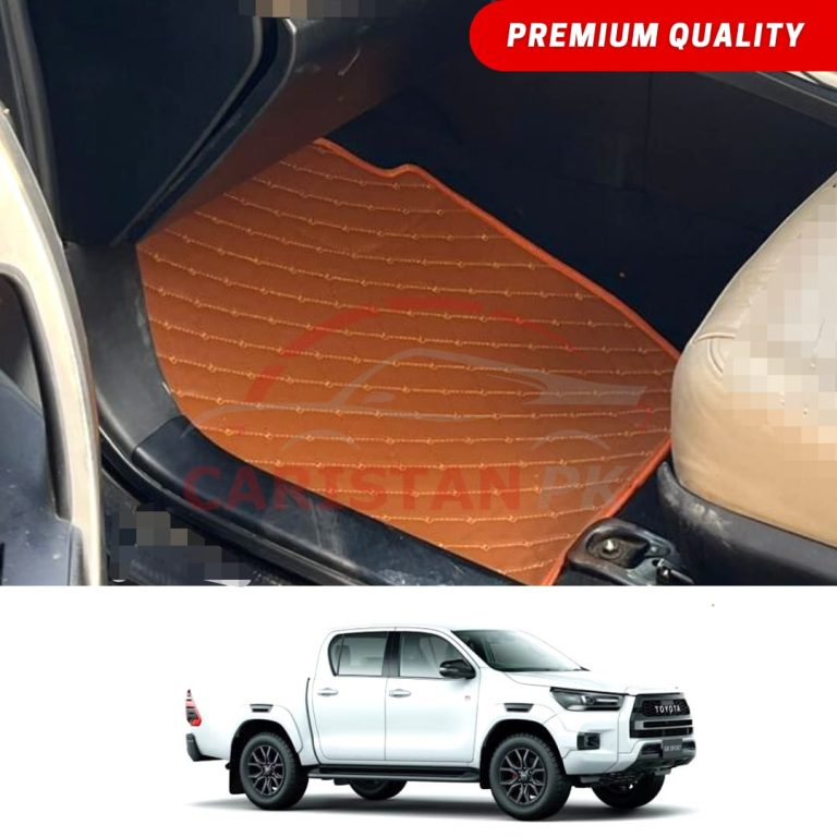 Toyota Hilux Revo Rocco Flat Style 7D Floor Mats Royal Orange