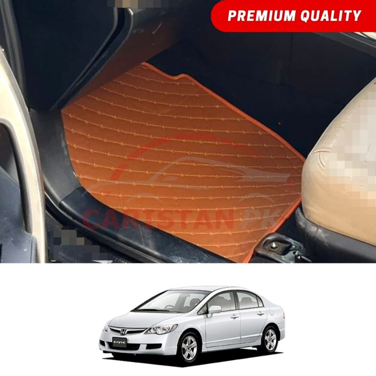 Honda Civic Reborn Flat Style 7D Floor Mats Royal Orange