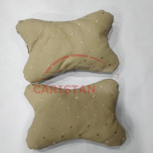 Full Beige Diamond Stitch Neck Rest Pillow 1
