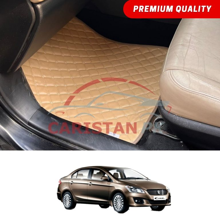 Suzuki Ciaz Flat Style 7D Floor Mats Beige Stitch