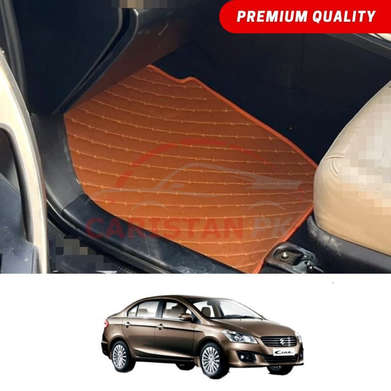 Suzuki Ciaz Flat Style 7D Floor Mats Royal Orange