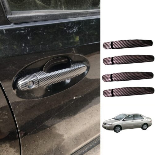 Toyota Corolla X Black Carbon Fiber Handle Cover 2002-05