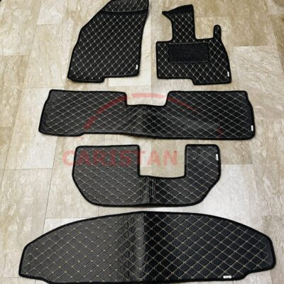 Chery Tiggo 4 Pro Flat Style 7D Floor Mats Black With Beige Stitch 2