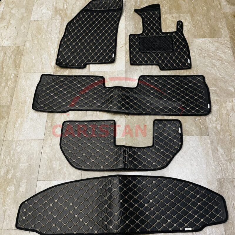 Chery Tiggo 4 Pro Flat Style 7D Floor Mats Black With Beige Stitch 2