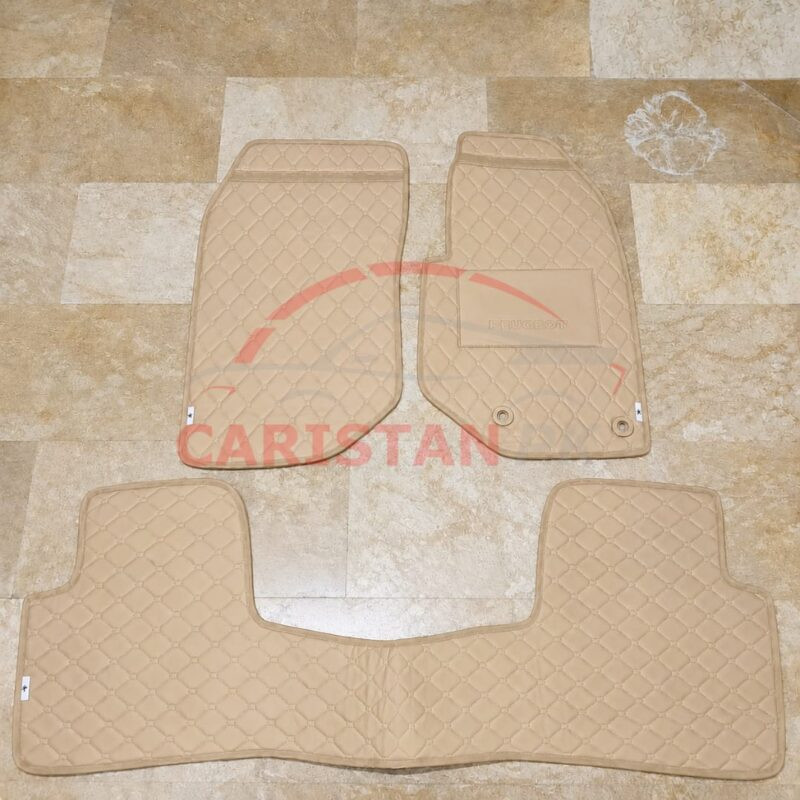 Peugeot 2008 Allure Flat Style 7D Floor Mats Beige Stitch 2