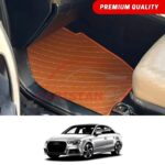 Audi A3 Flat Style 7D Floor Mats Royal Orange 2014-19