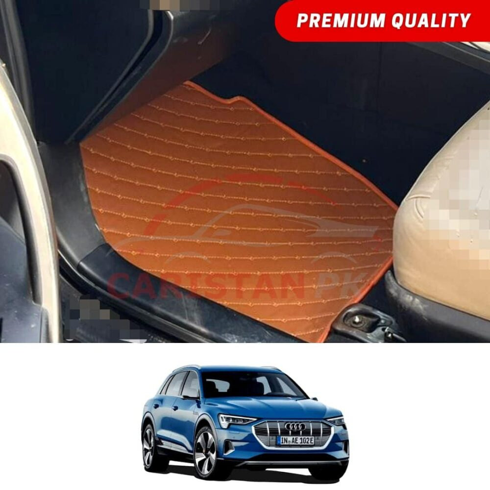 Audi E Tron Flat Style 7D Floor Mats Royal Orange Audi E Tron Flat Style 7D Floor Mats Royal Orange