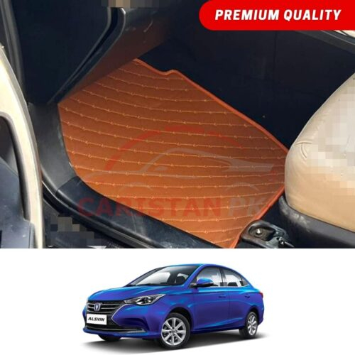 Changan Alsvin Flat Style 7D Floor Mats Royal Orange