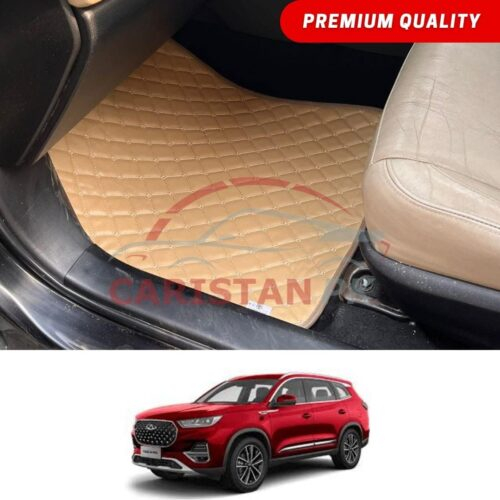 Chery Tiggo 8 Pro Flat Style 7D Floor Mats Beige Stitch
