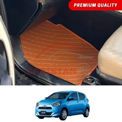 Daihatsu Mira Flat Style 7D Floor Mats Royal Orange 2017-23