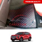 Haval Jolion Flat Style 7D Floor Mats Black With Red Stitch
