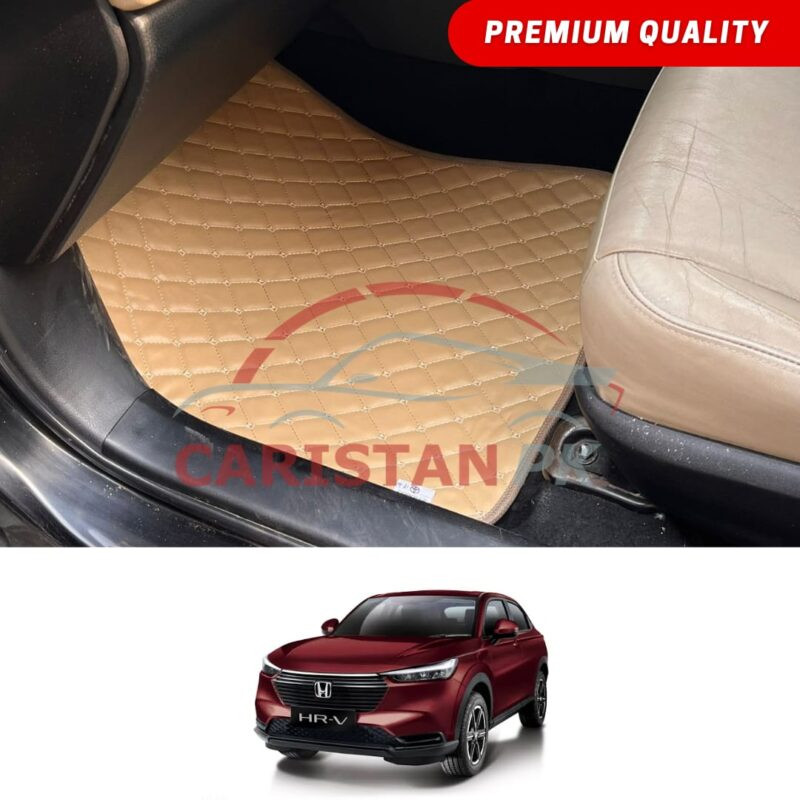 Honda HRV Flat Style 7D Floor Mats Beige Stitch Honda HRV Flat Style 7D Floor Mats Beige Stitch