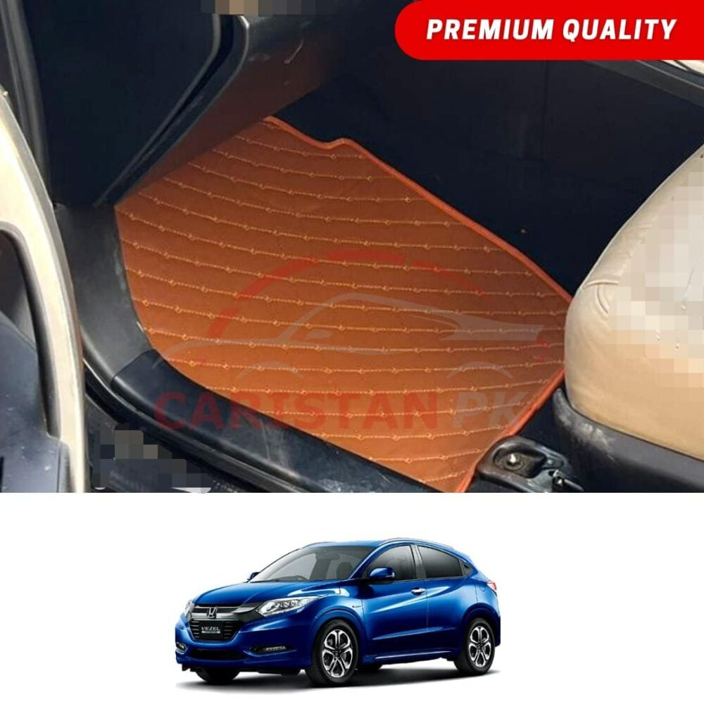 Honda Vezel Flat Style 7D Floor Mats Royal Orange Honda Vezel Flat Style 7D Floor Mats Royal Orange