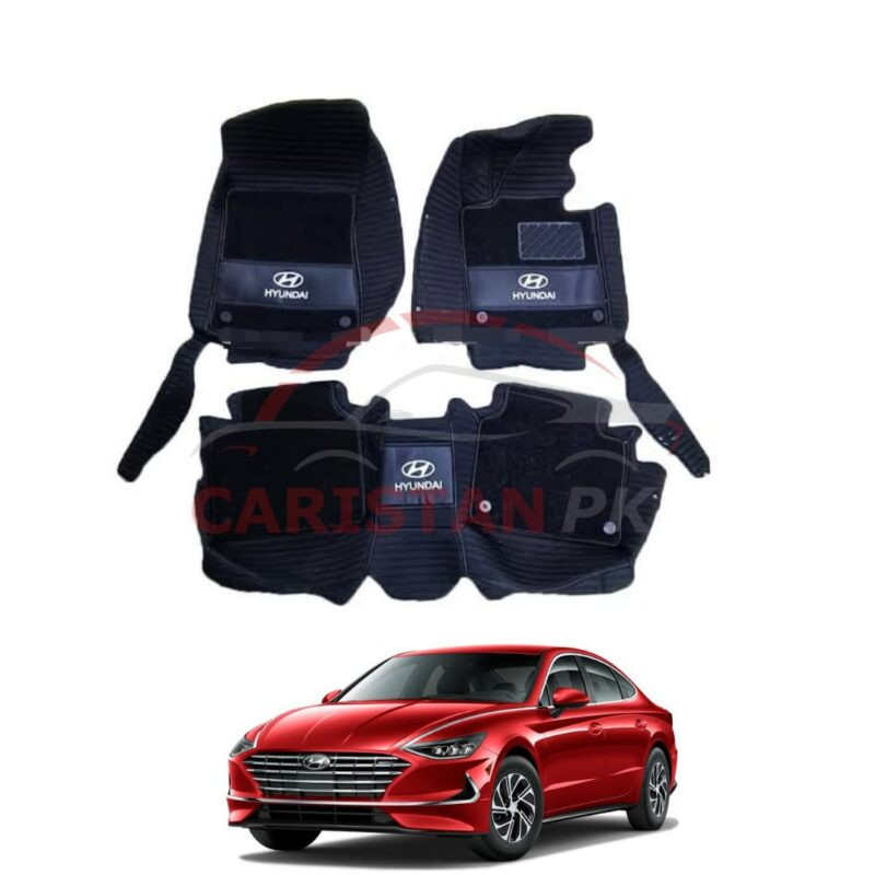 Hyundai Sonata Premium 9D Floor Mats Full Black Hyundai Sonata Premium 9D Floor Mats Full Black