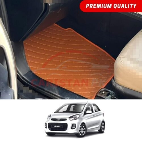 KIA Picanto Flat Style 7D Floor Mats Royal Orange