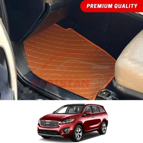 KIA Sorento Flat Style 7D Floor Mats Royal Orange