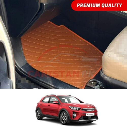 KIA Stonic Flat Style 7D Floor Mats Royal Orange