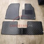 Nissan Note Flat Style 7D Floor Mats Black With Beige Stitch 1