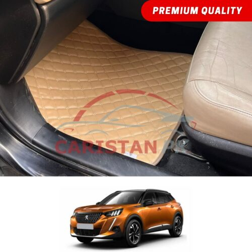 Peugeot 2008 Active Flat Style 7D Floor Mats Beige Stitch