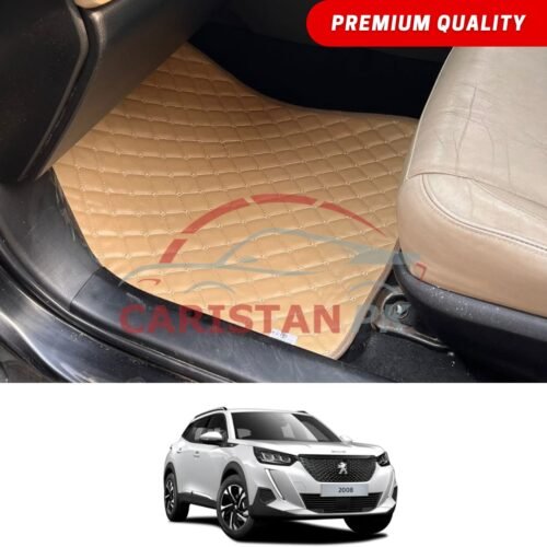 Peugeot 2008 Allure Flat Style 7D Floor Mats Beige Stitch